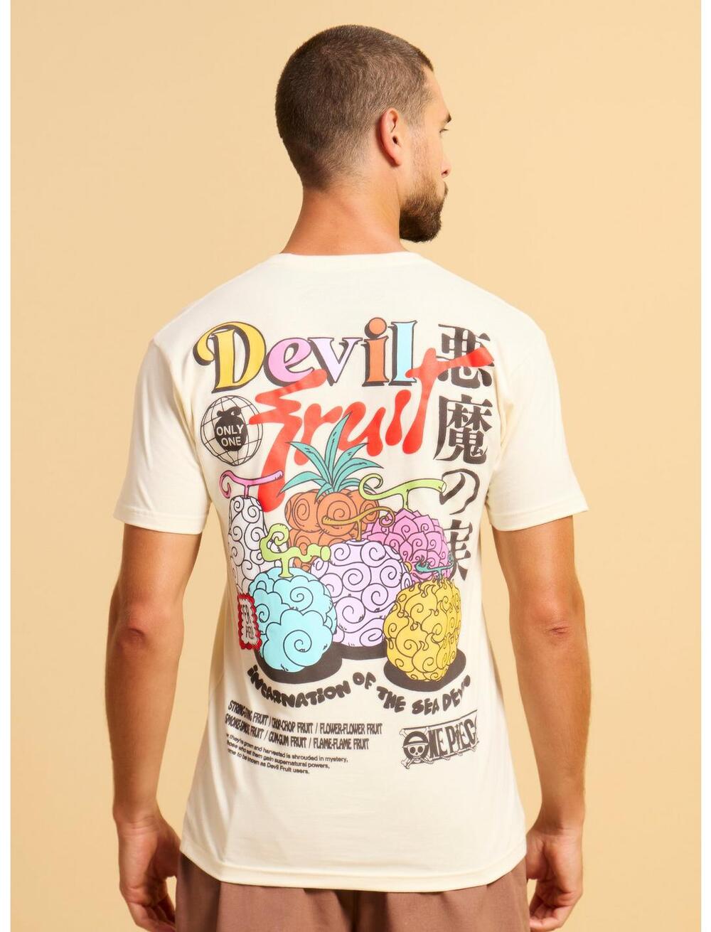 NWT BoxLunch One Piece Devil Fruit T-Shirt in Cream size Large